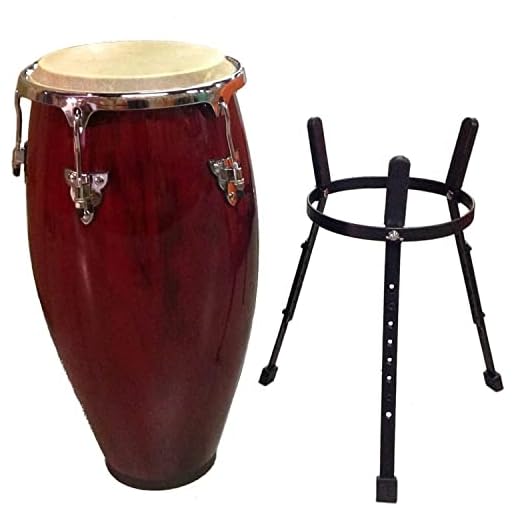 Conga Drum 11" + Stand - RED Wine -World Percussion New!