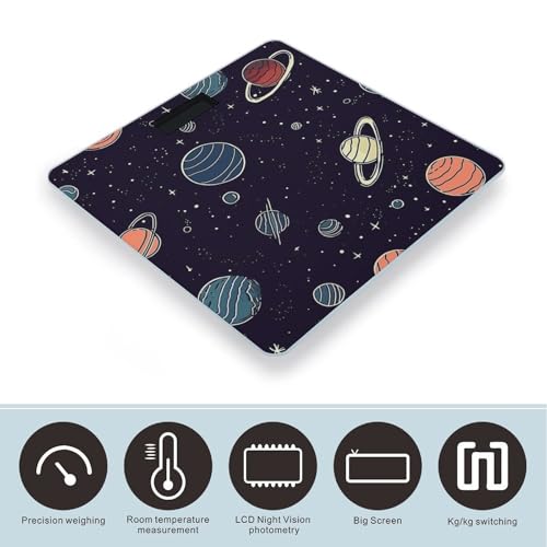 Balanza Digital para Baño con Patrón Planeta Espacial miniatura 3
