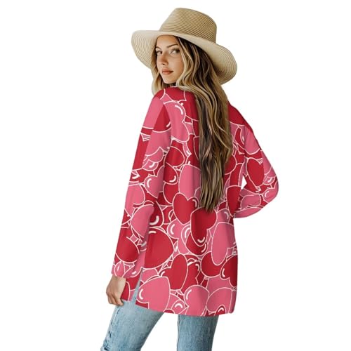 Image of Womens Open Fron Cardigan Sweaters Long Sleeve Oversized Casual Tops Loose Lightweight Daily Coats with Pockets