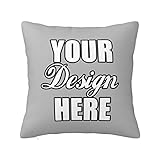 LEOKRUN Custom Pillowcase with Picture Design Your Own Photo Text Throw Pillow Case Cushion Covers for Sofa Couch Bed Chair Farmhouse Decorative 18'x18'