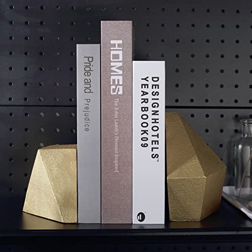 Ambipolar Decorative Gold Cast Iron Bookends, Home Decorative Bookends for Heavy Books, Abstract Bookends for Bookshelves, Office Desk, Living Room Decor - Image 5