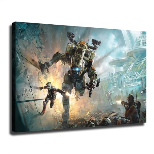 HTQFDC Titanfall 2 Ultimate Edition Video Game Poster Canvas Print Wall Art Modern Classroom Bedroom Room Aesthetics Decoration Boys Women Gift (16x24inch-Unframed)