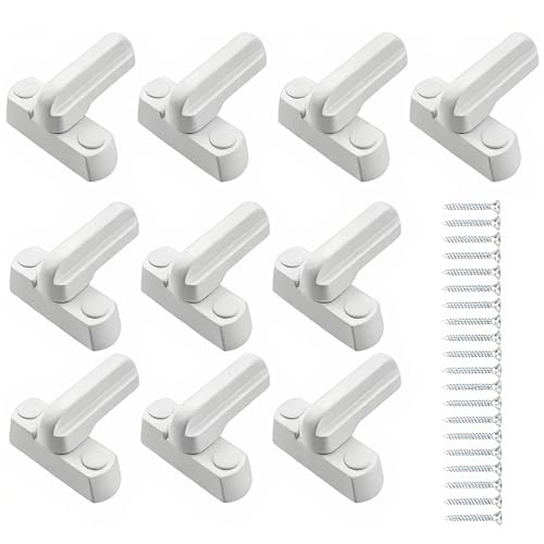 Image of Crozgan 10Pcs Sash Jammers Window Locks with Screws Sash Blocker Jammer Security Locks Anti-Theft for UPVC/PVC Doors Windows