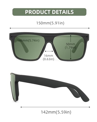 Image of GLINDAR Oversized Square Polarized Sunglasses for Men Women, One Piece Shield Shades UV400 Protection