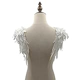 apliques para hombros vestidos Material: poliéster 通用 Bordado de encaje apliques de hombro recorte parches costura en proyectos de manualidades para ropa, vestido de boda, bordado, 1 piar (blanco)