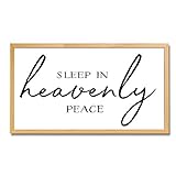 godblessign Sleep In Heavenly Peace Sign, Wood Sign, 12x22In Wall Hanging Signs,Framed Farmhouse...