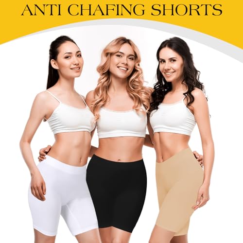 Image of ZENUTA Women 4 Pack Slip Short Under Dresses Underwear, Anti Chafing Seamless Cotton Shorts for Women Boy Shorts