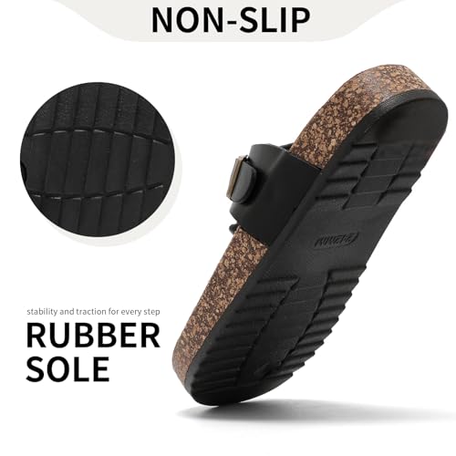 Thong Sandals for Women & Men，Non-slip Flip Flops with Cork Footbed Adjustable Buckle Summer Women Footwear Beach Essentials Slides3