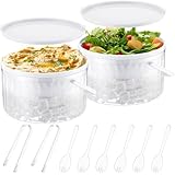 Hushee 2 Pack Chilled Dip Bowl 30oz Ice Serving Bowl with Lid Chilled Dip Dish for Parties Cold Serving Dish...