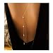 Barode Dainty Crystal Body Chain Sexy Beach Back Chain Harness Bikini Chain Fashion Jewelry for Women and Girls(Silver)