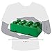 LEGO Brick Drawer, 8 Knobs, 2 Drawers, Stackable Storage Box, Dark Green