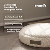 brunolie SnugNest Hundebett 70 cm – Weiches Bouclé-Gewebe, rutschfeste Unterseite, Tragegriff, Waschbarer Bezug, Hochwertige Polsterung, Für Mittelgroße Hunde, Mittelgrau