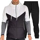BIISDOST Farbblockierender Reißverschluss-Pullover Sport Herren und Anzug Winter Herbst und Hoodie Freizeit Herren Anzüge & Sets Weste Herren Rot