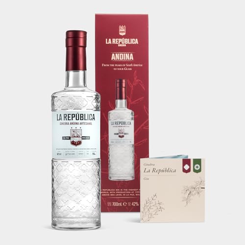 LA REPÚBLICA GIN ANDINA Geschenkset - Handcrafted London Dry Gin aus Südamerika mit Booklet &...