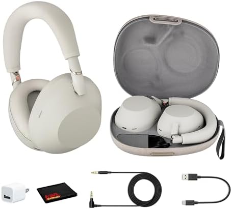 Sony WH-1000XM6 Wireless Noise Canceling Headphones (Silver) Fold...