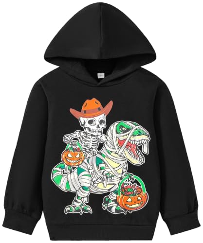 Image of Akyzic Baby Boys Dinosaurs Hoodie Boys Shark Pullover with Pocket Kids Truck Warm Sweatshirt Sweater