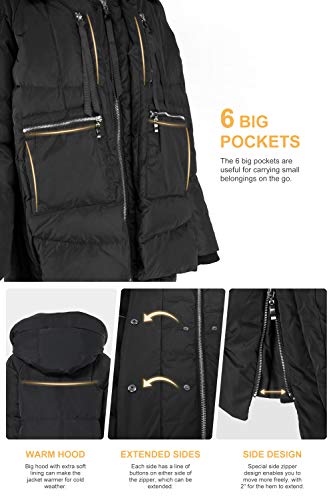 Orolay Women's Thickened Down Jacket Black M