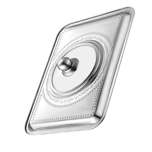 ELEOUTI Coperchio Rettangolare in Acciaio Inox 36X27 CM Manico Copripentola Anti-Schizzi Olio per Cucina Domestica e Professionale Strumento di Cottura Versatile per Pentole e Padelle