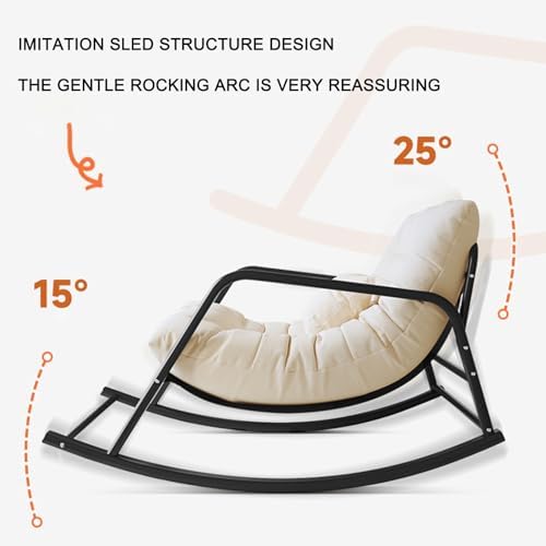 Patio Leisure Rocking Chairs，Outdoor Patio Rocking Chair, Rocker Chairs with Padded Cushion, Indoor & Outdoor, Rocker Recliner Chair for Living Room, Nursery Room, Front Porch, Garden, Backy