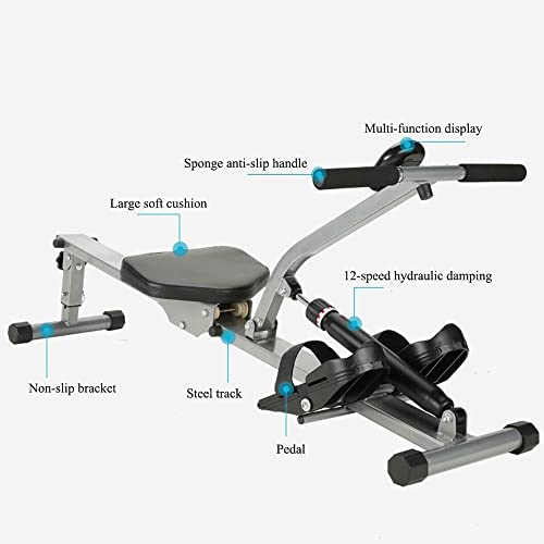 Image of Fitness Equipment Rowing Machine Folding Home Silent Hydraulic Rower Trainer Fitness Equipment 12 Resistance Adjustment