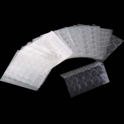 720 Pcs 12 Sizes Nail Tabs False Nail Stickers Sticky Adhesive Extra Strong Press on Stick on Glue Dots Nail Tape Decals Transparent for DIY Nail Art