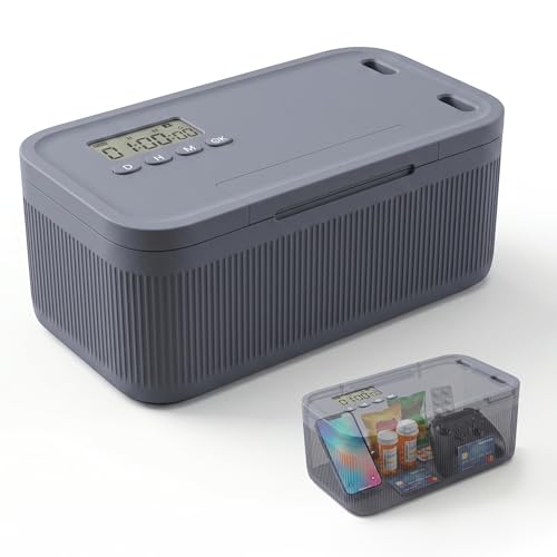 Electronic Time Lock Box for Cell Phone and Snacks Self Control Habit Management Timer Storage Container Multipurpose Timed Lockable Locker for Video Games Keys Family and Student Focus Tool
