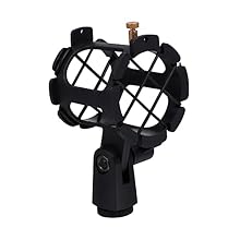 Mic clip holder--isolate condenser microphones from physical vibration, floor and mic stand noise,mic anti-vibration suspension clip Universal microphone mount--its base allows to microphone arm easily,mic anti vibration mount Mic clip holder mount--...