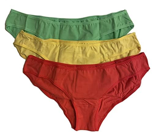 Dice Womens Solid Bikini Underwear, Multi Color, M