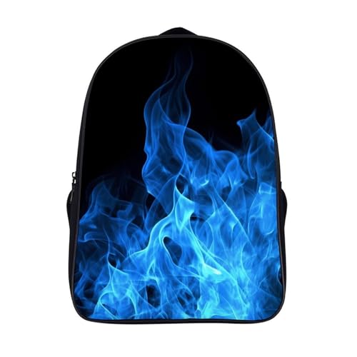 Blue Flame Black Backpacks for Women 16 Inch Laptop Backpack Casual Daypack Waterproof Travel Rucksack College Bag Lightweight Bookbag for Business Hiking Camping