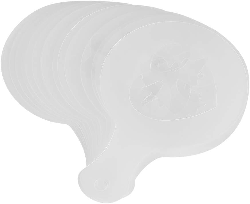 16Pcs Coffee Stencils Set, Various Patterns Foam Latte Art Stencils, Plastic Coffee Decorating Stencil for Latte, Cappuccino, Hot Chocolate, Cupcake, 5.2x3.3in