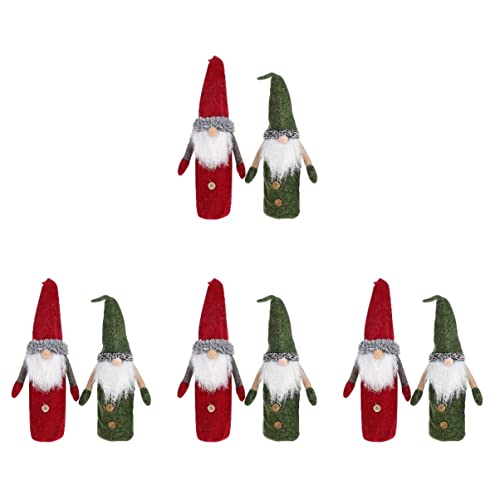 Bouteille décors de vin et chapeau de poupée sans visage pour cadeau de Noël