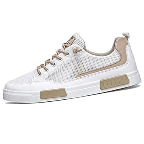 Men's Comfortable Lace Up Mesh Breathable Skateboard Shoes Lightweight Low Top Sneakers Casual Athletic Walking Shoes