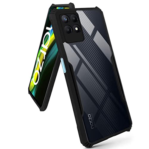 Image of Jkobi Back Cover Case for Realme Narzo 50 (Shockproof with Polycarbonate Clear Panel | Professional Black)