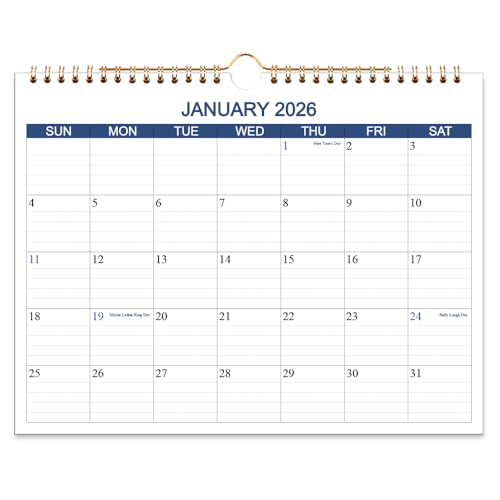 calendar 2025-2026 - wall calendar runs now to dec 2026-16 months calendar planner with thick paper for planning and organizing for home or office blue hanging calendars 85 x 11 inches