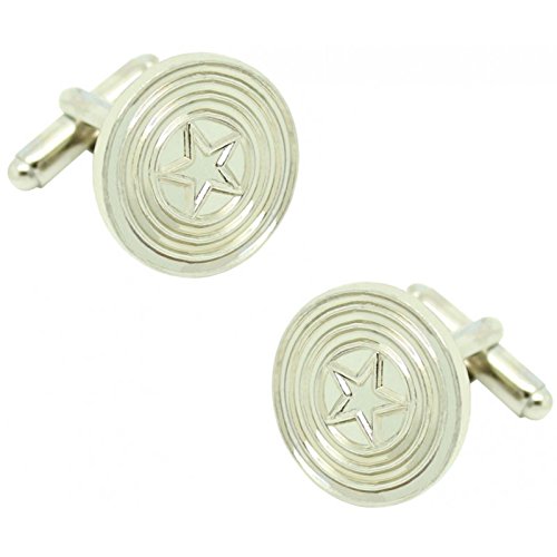 MasGemelos - Gemelos Capitán América Plateado Cufflinks Cover
