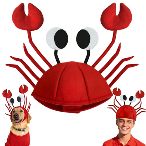 Blvochnnt Funny Crab Hat,3D Lobster Seafood Hats Crazy...