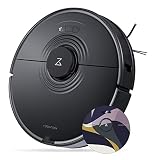 Roborock S7 Saugroboter mit Aufkleber,3000 Schwingungen pro Minute,2500 Pa Absaugung,App-Sprachsteuerung,Intelligente Routenplanung & Erkennungsfunktion(Schwarz)