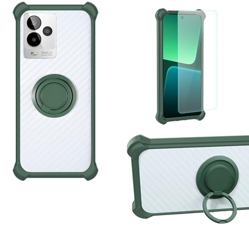 jioeuinly Case Compatible for General Mobile Gm24 Phone Case Cover PC backplane + Silicone Soft Frame Cover [360 Metal Ring, Magnetic Car Mount] CSKB-LV