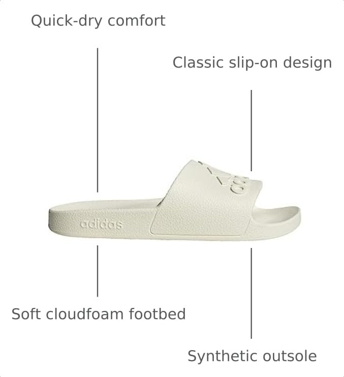 Image of adidas Mens Adilette Aqua Slide Casual Sandals Casual - Black