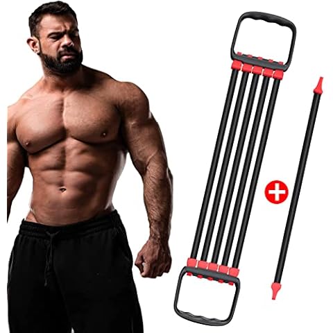 Chest Expander for Chest Arm Legs Shoulder Back Muscles Training, Chest Exerciser for Men with 5 Removable Ropes, Fitness Training Set for Pilates Push Ups Full Body Home Gym Workout Band Cover