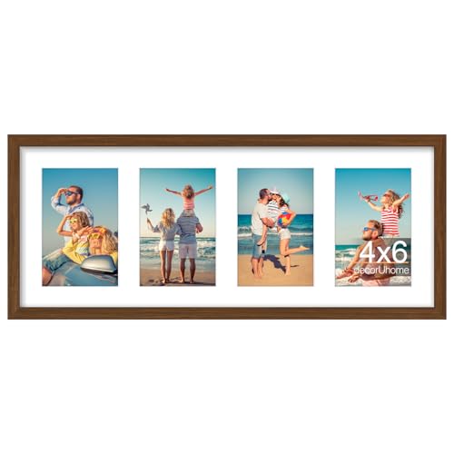 decorUhome 4 4x6 Picture frames Collage Wall Decor with Mat P06820BN