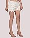 HDE Women's Lace Shorts Fitted Scallop Hem Crochet Mini Hot Pants (Cream, Large)