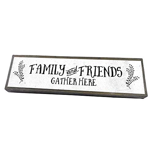 Family and Friends Gather Here - Metal Wood Sign Light - Kitchen Decor