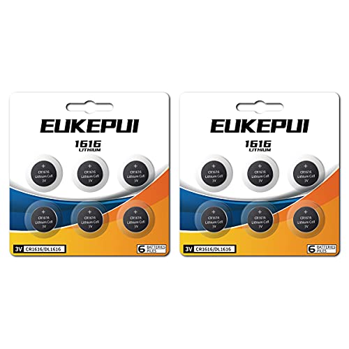 Eukepui Cr1616 3V Lithium Coin Cell Battery-12 Count #TOP9
