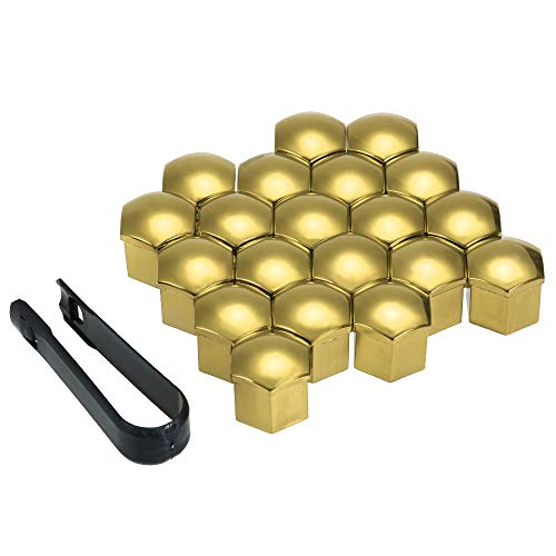Ajcoflt 20pcs porca de roda universal de 21mm cobre protetor de parafuso de tampas de porca de talão
