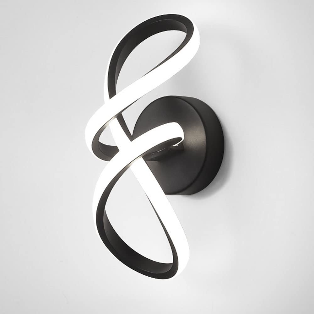 Lámpara de noche LED de 18 W con forma de espiral creativa para pared de dormitorio