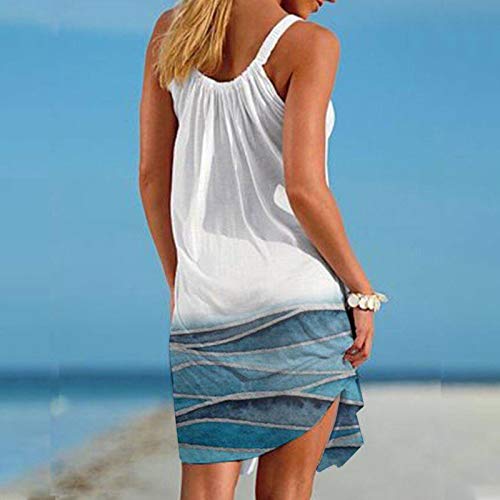 Vestidos de verão para mulheres, bandeira americana, sexy, sem mangas, boho, floral, frente única, v