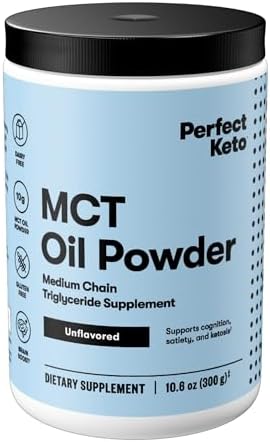 Perfect Keto MCT Oil Supplement Powder, Unflavored | 30 Servings