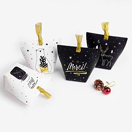 10/50/100 Pezzi 6x6x10 cm Scatole Decorative per Feste di Natale, Scatole Versatili per Caramelle, Scatole per Bomboniere per Feste Festive