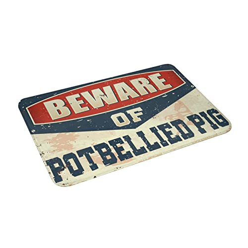 Tapete de entrada externo Cuidado com porco barrigudo de barrigudo tapete de porta externa decoração